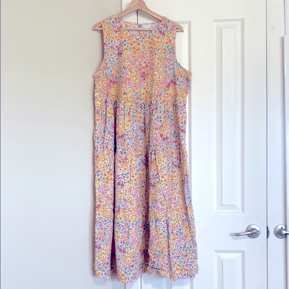 J. Crew Multicolored Floral Sleeveless Sundress